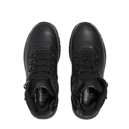 Pair of black high-top sneakers on a white background