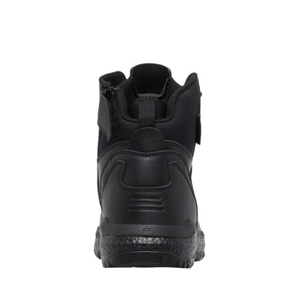 Black high-top sneaker on a white background