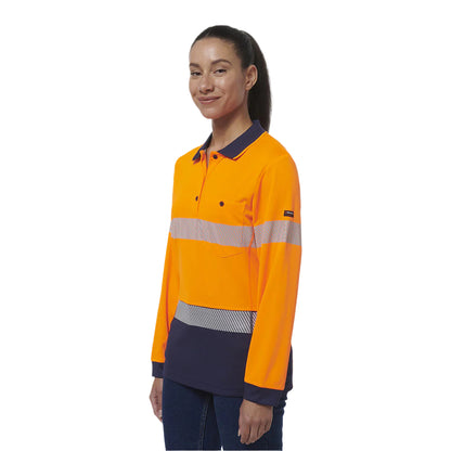 KingGee K44223 Womens Workcool Hyperfreeze Spliced Long Sleeve Polo W/ Segmented Tape