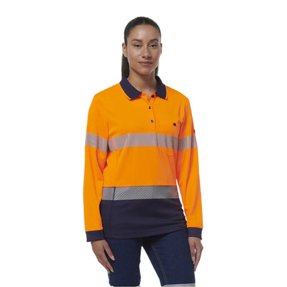 KingGee K44223 Womens Workcool Hyperfreeze Spliced Long Sleeve Polo W/ Segmented Tape