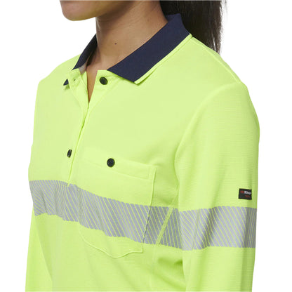 KingGee K44223 Womens Workcool Hyperfreeze Spliced Long Sleeve Polo W/ Segmented Tape