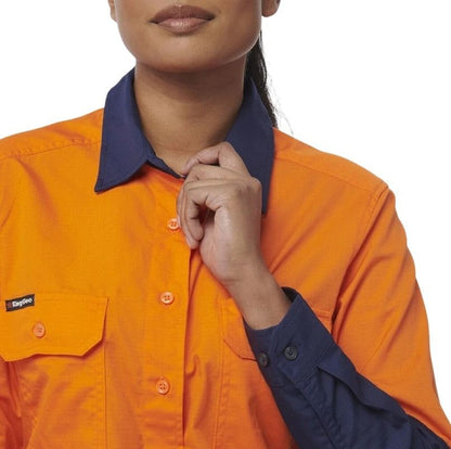 KingGee K44226 Womens Workcool Vented Spliced Shirt Long Sleeve