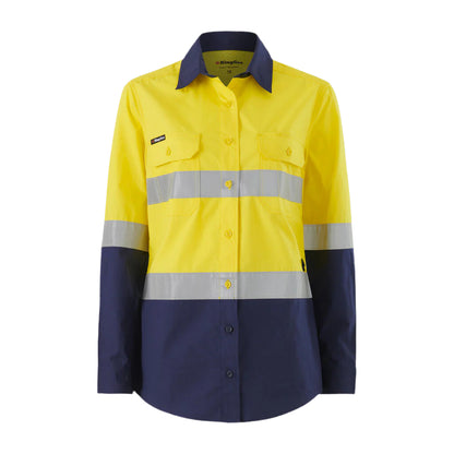 KingGee K44227 Womens Workcool Vented Spliced Shirt Taped Long Sleeve