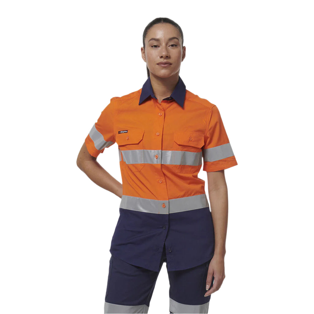 KingGee K44229 Womens Workcool Vented Reflective Short Sleeve Shirt
