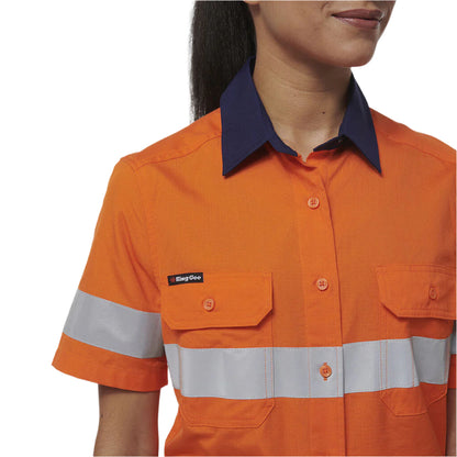 KingGee K44229 Womens Workcool Vented Reflective Short Sleeve Shirt