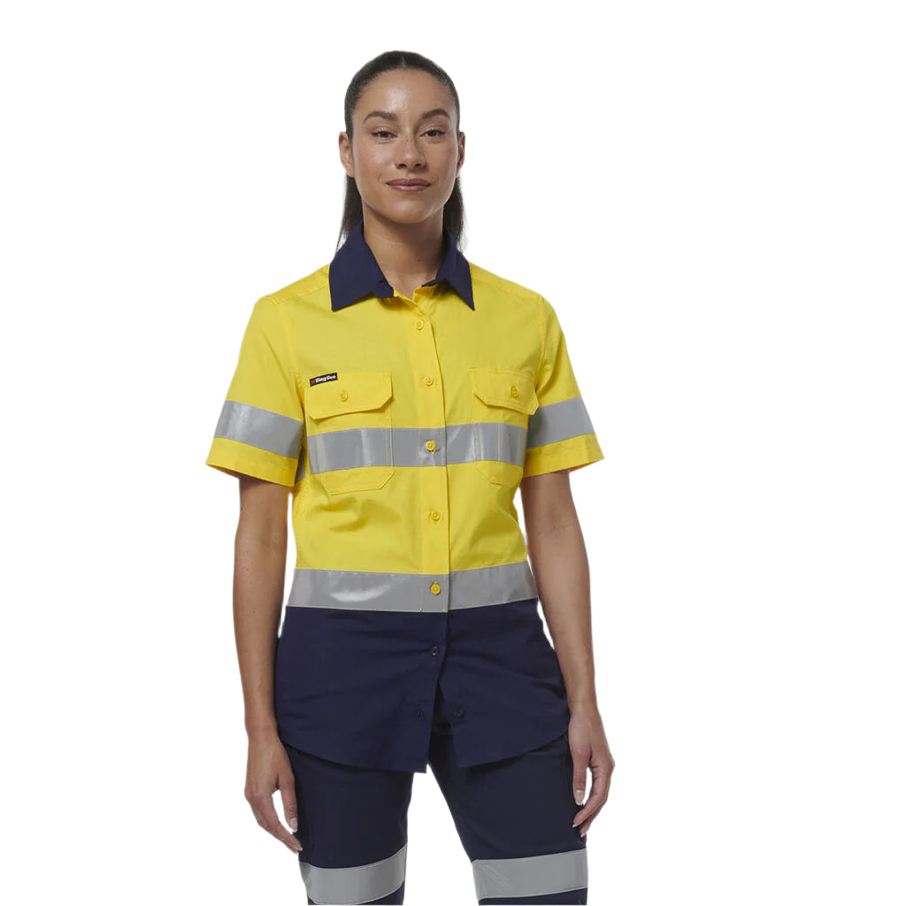 KingGee K44229 Womens Workcool Vented Reflective Short Sleeve Shirt