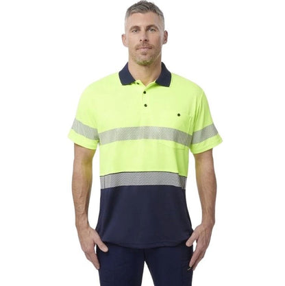 KingGee K54215 Workcool Hyperfreeze HiVis Taped Spliced Polo Short Sleeve