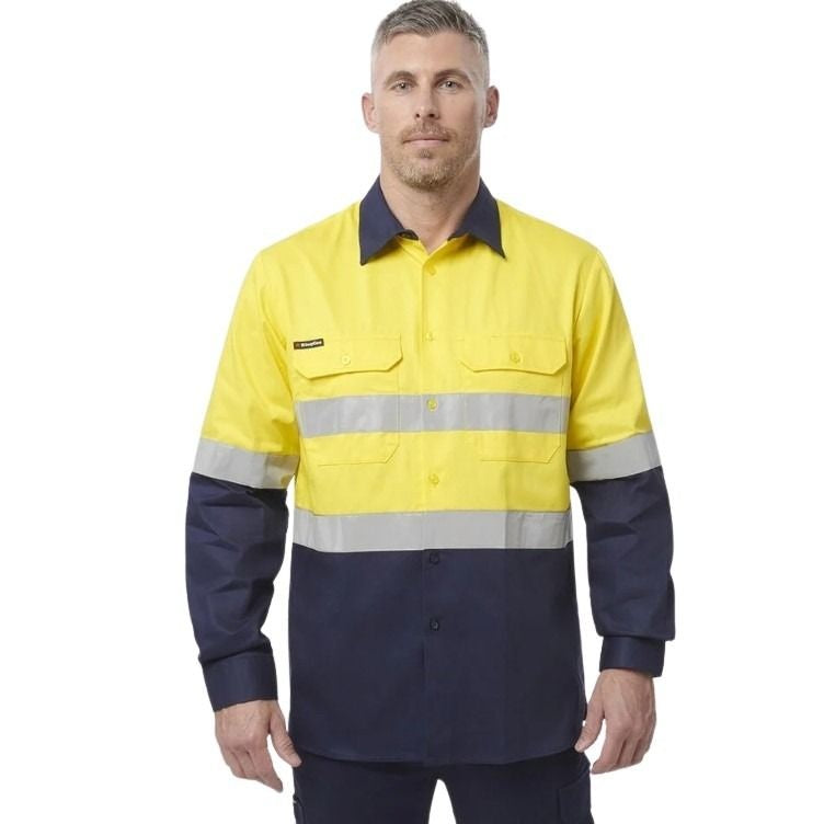 KingGee K54315 Reflective Spliced Drill Long Sleeve Shirt