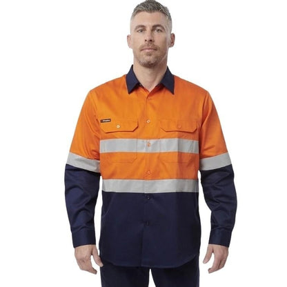 KingGee K54315 Reflective Spliced Drill Long Sleeve Shirt