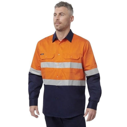 KingGee K54315 Reflective Spliced Drill Long Sleeve Shirt