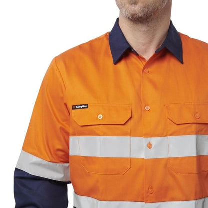KingGee K54315 Reflective Spliced Drill Long Sleeve Shirt
