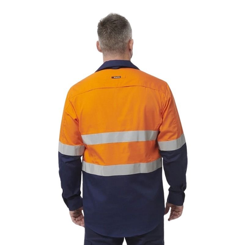 KingGee K54886 Workcool 2 HiVis Reflective Spliced Closed Front Long Sleeve Shirt