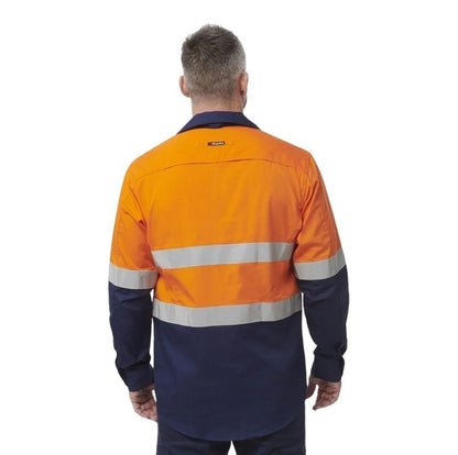KingGee K54886 Workcool 2 HiVis Reflective Spliced Closed Front Long Sleeve Shirt