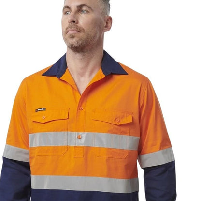 KingGee K54886 Workcool 2 HiVis Reflective Spliced Closed Front Long Sleeve Shirt