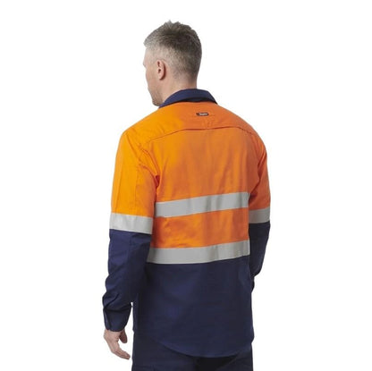 KingGee K54886 Workcool 2 HiVis Reflective Spliced Closed Front Long Sleeve Shirt