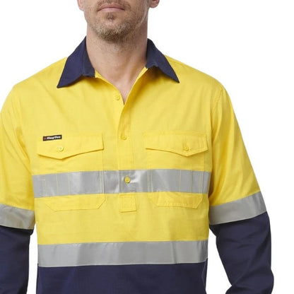 KingGee K54886 Workcool 2 HiVis Reflective Spliced Closed Front Long Sleeve Shirt