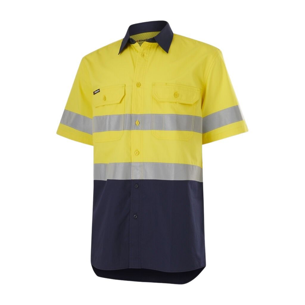 KingGee K54911 Workcool Vented Spliced Shirt Taped Short Sleeve