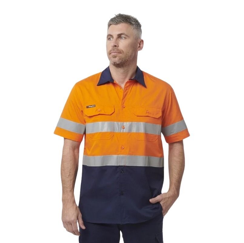 KingGee K54911 Workcool Vented Spliced Shirt Taped Short Sleeve