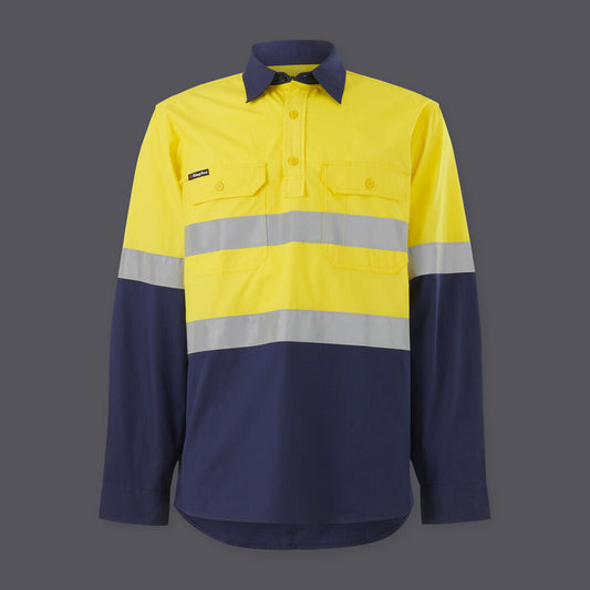 KingGee K54914 Workcool Vented Closed Front Spliced Shirt Tape Long Sleeve