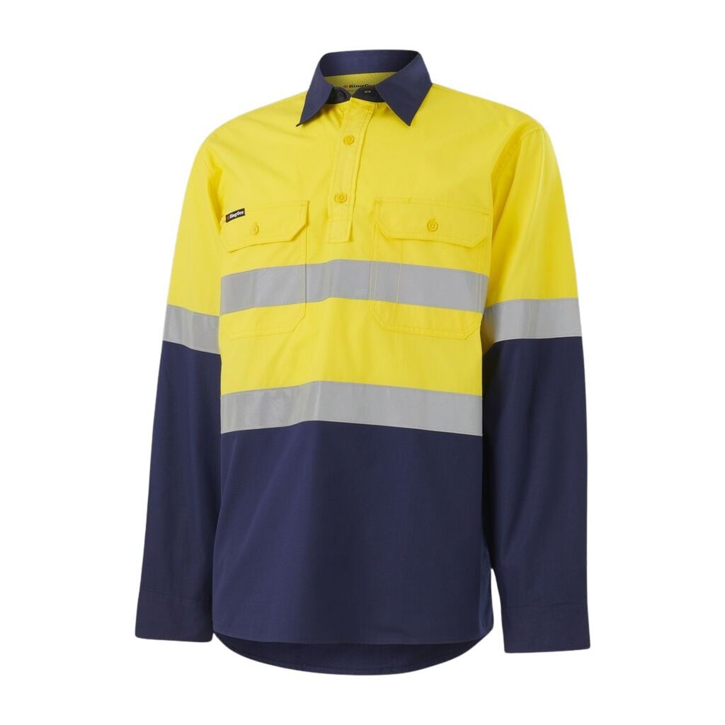 KingGee K54914 Workcool Vented Closed Front Spliced Shirt Tape Long Sleeve