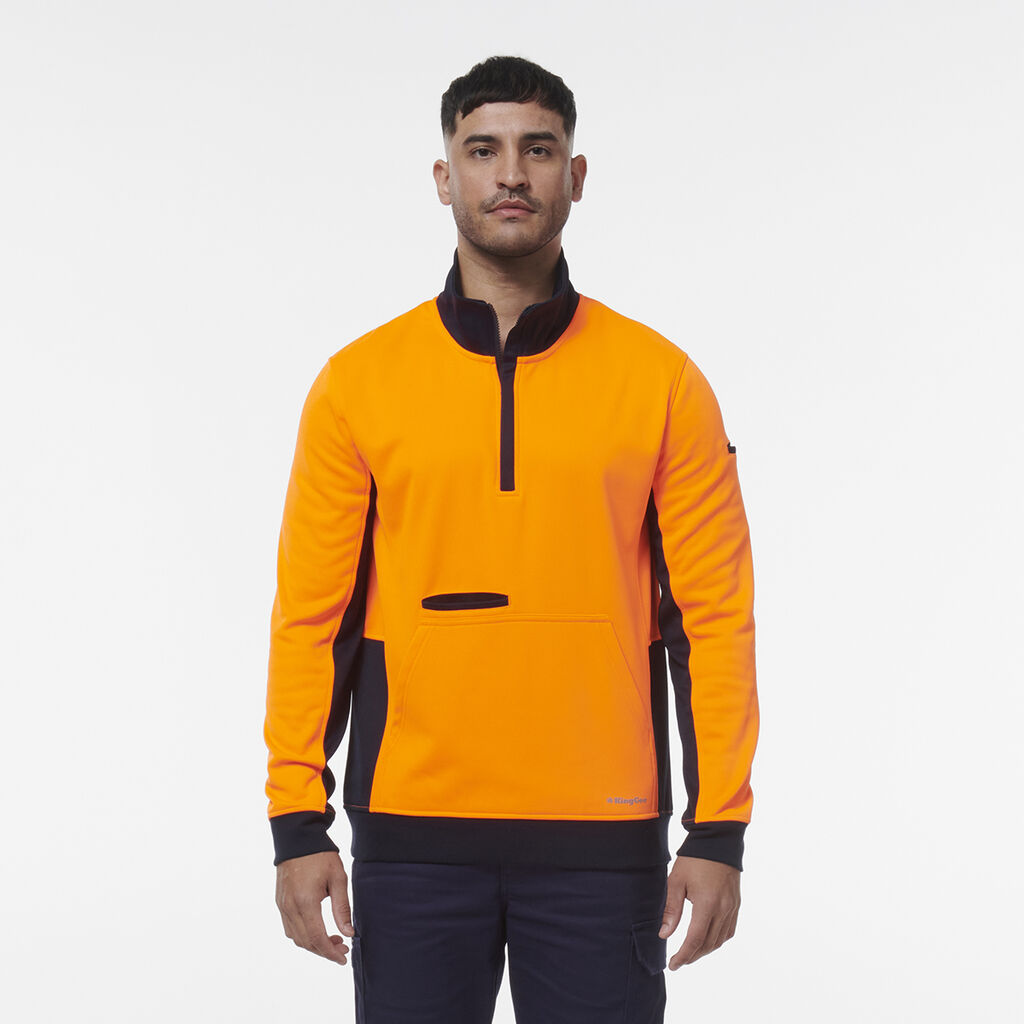 KingGee K55047 HiVis Spliced 1/4 Zip Fleece