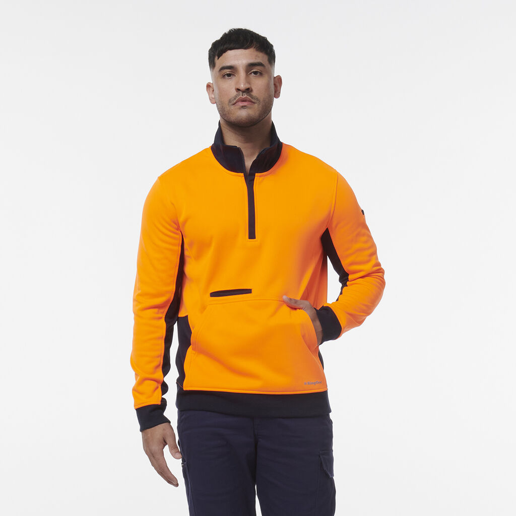 KingGee K55047 HiVis Spliced 1/4 Zip Fleece