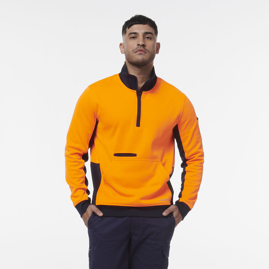 KingGee K55047 HiVis Spliced 1/4 Zip Fleece