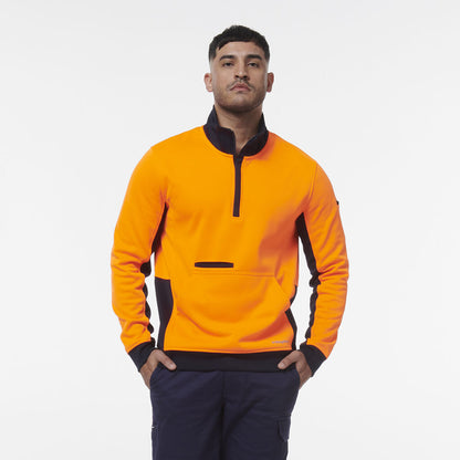 KingGee K55047 HiVis Spliced 1/4 Zip Fleece