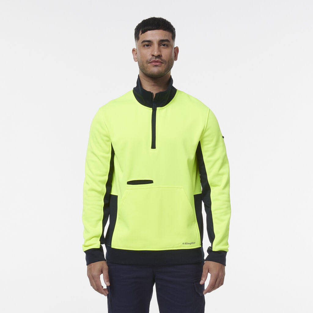 KingGee K55047 HiVis Spliced 1/4 Zip Fleece