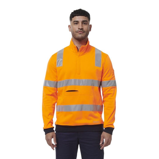 KingGee K55057 Reflective 1/4 Zip Fleece X Back