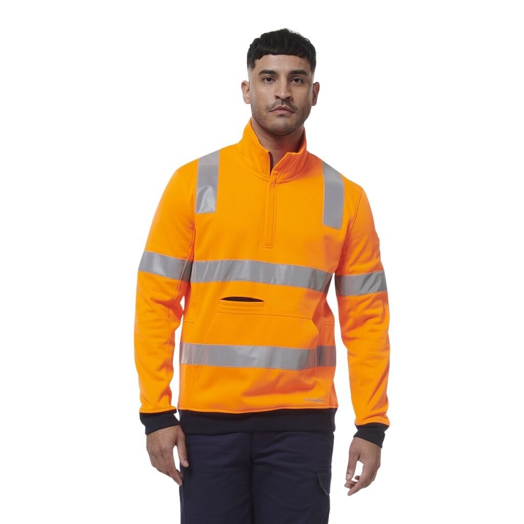 KingGee K55057 Reflective 1/4 Zip Fleece X Back