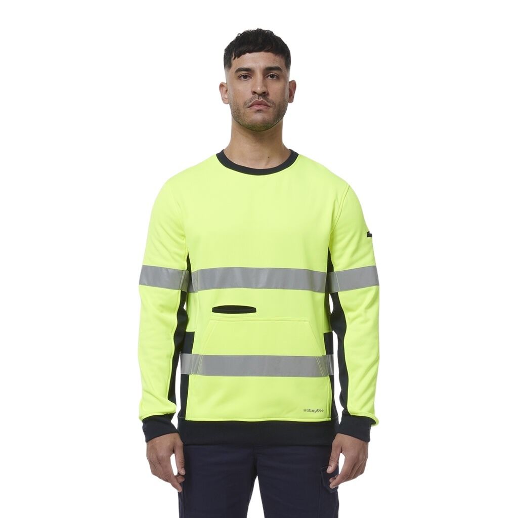 KingGee K55058 Reflective Spliced Crew Neck Fleece