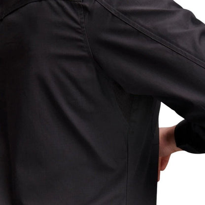 Close-up of a black jacket on a white background