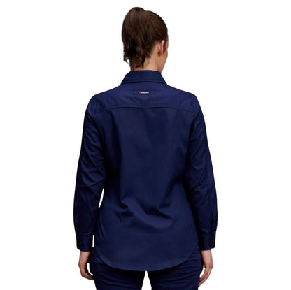 Person wearing a navy blue jacket on a white background