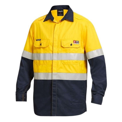 KingGee K84000 Shieldtec Lenzing FR Hivis Spliced Open Front Taped Shirt