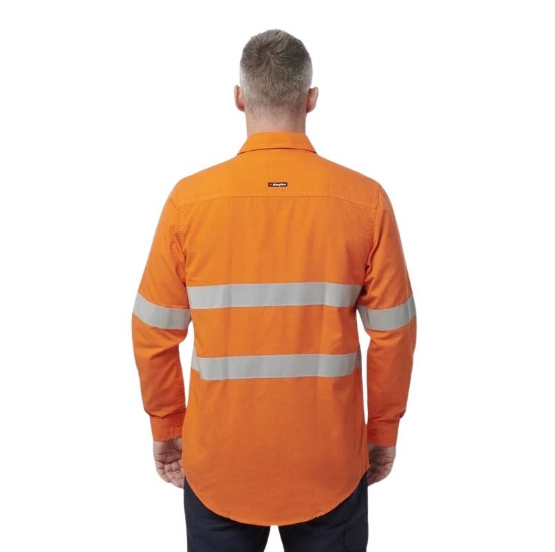KingGee K84001 Shieldtec Lenzing FR Hivis Spliced Open Front Taped Shirt