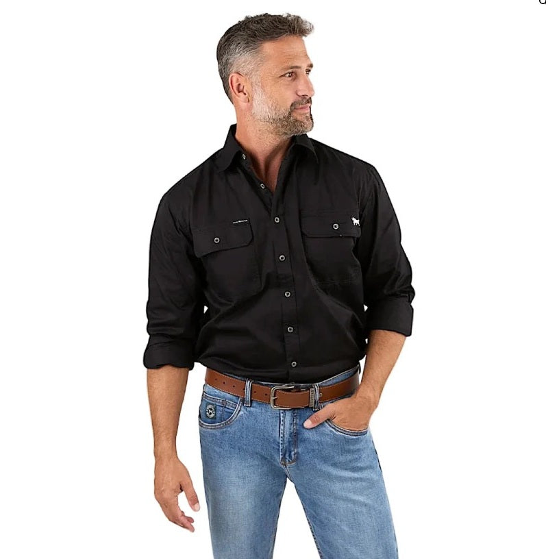 Ringers Western 171110001 King River Full Button Work Shirt in colour black
