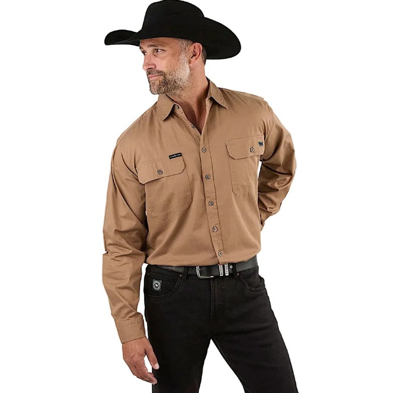 Popular men's brown farm shirt