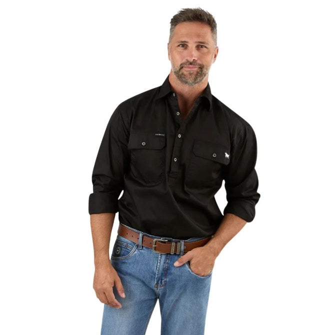Classic Men's country black button up shirt