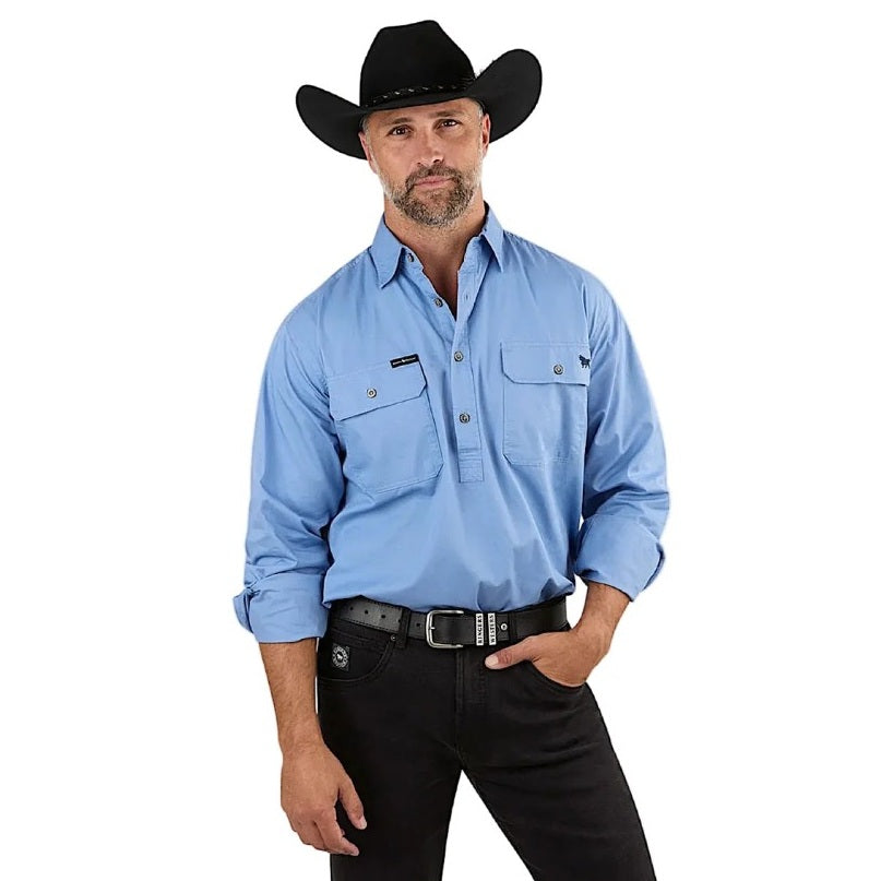 Ringers western country button up shirt light blue colour