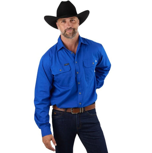 Ringers Western 171110001 King River Full Button Royal blue work shirt