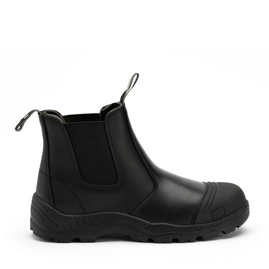 Black  leather steel toe Industrial M8 M8SF004 Ledge Safety Elastic Side Boots