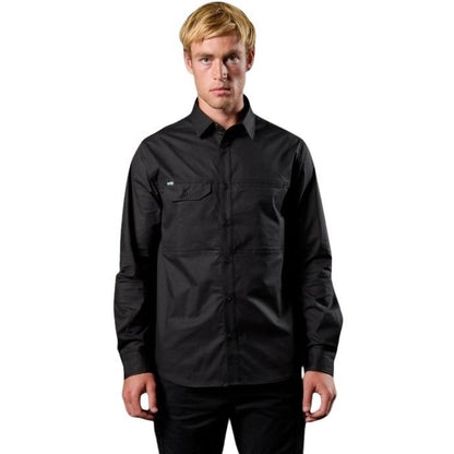 Man wearing a black shirt on a white background