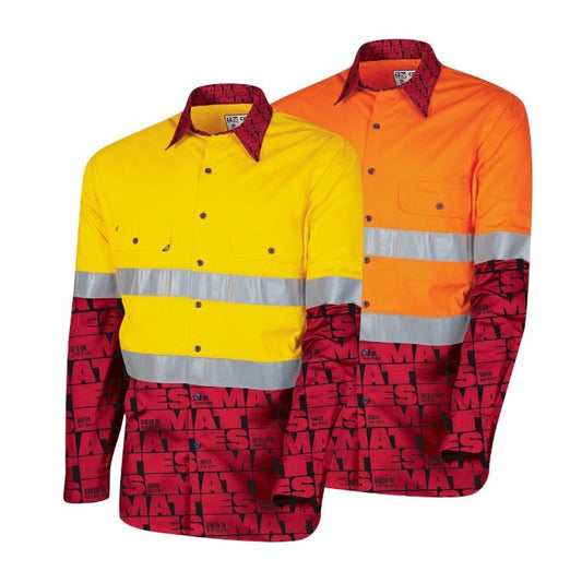 Tru Workwear MGS2000T3 MATES Vented Hi-Vis Drill Shirt with Reflective Tape