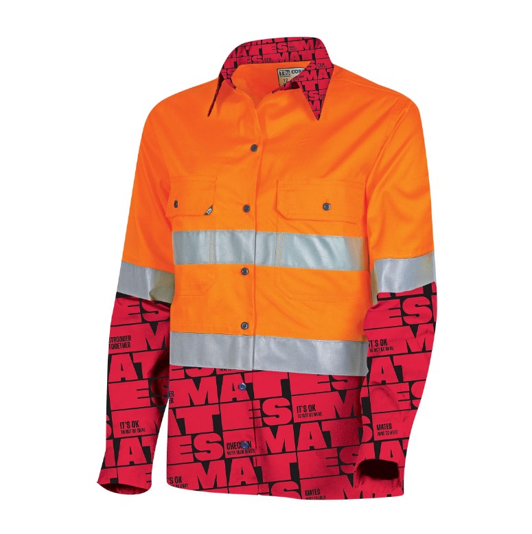 Tru Workwear MGSW2000T3 MATES Womens Vented Hi-Vis Drill Shirt with Reflective Tape