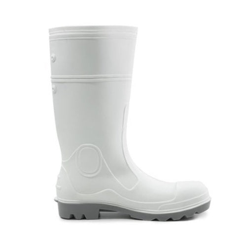 Heavy duty Bison MOHAWKWGY PVC/Nitrile Food Industry Safety Gumboot White/Grey chemical resistant