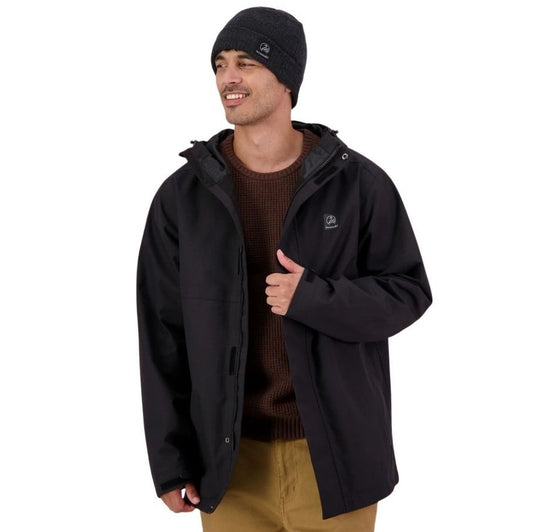 Black Waterproof Durable Swanndri SW2648M Shearwater15 Mens Rain Jacket