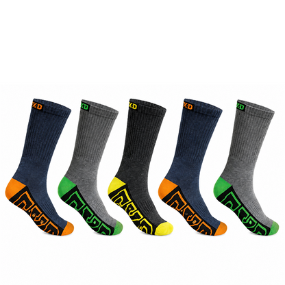 FXD SK-1 5-Pack Long Work Socks - Multi - Five-Pack Colour Assortment View