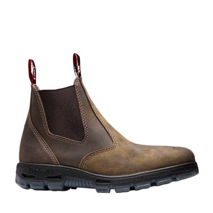 Brown leather Slip on Redback UBIB Bobcat Elastic Sided Soft Toe Boots