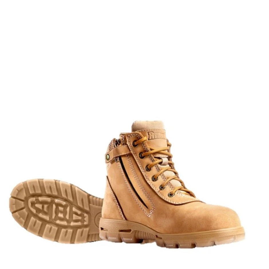 Wheat coloured Nubuck Leather Redback UCWZ Cobar Lace Up Soft Toe Boots